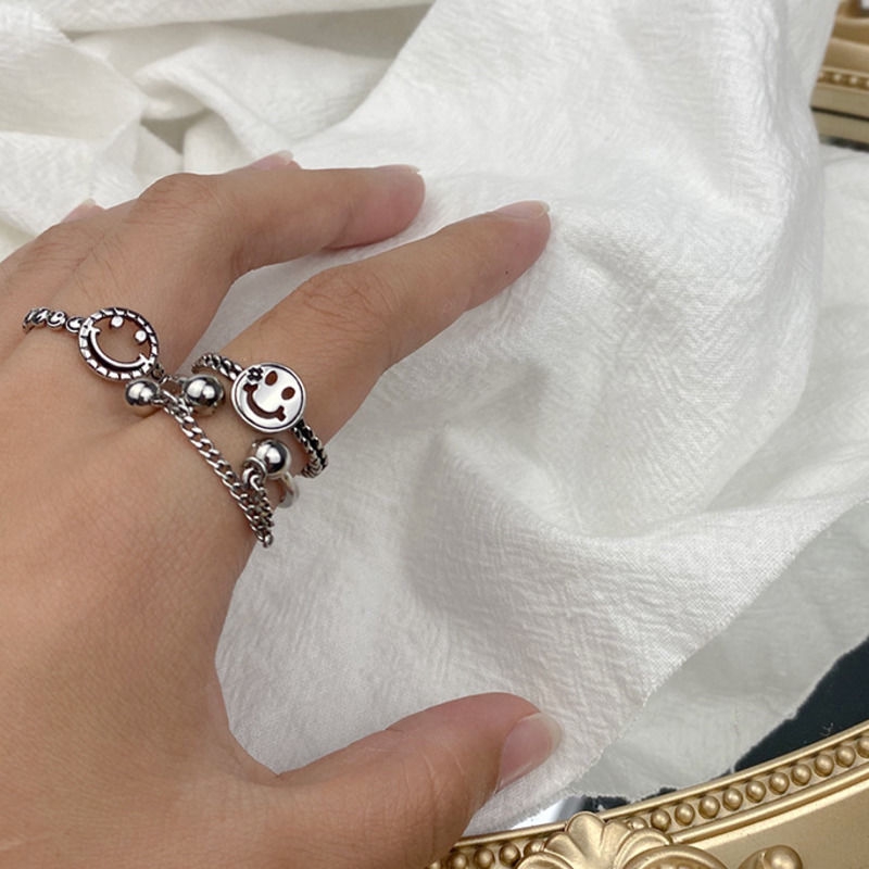 Nhẫn hở hình mặt cười 22468 thời trang phong cách hàn quốc cá tính