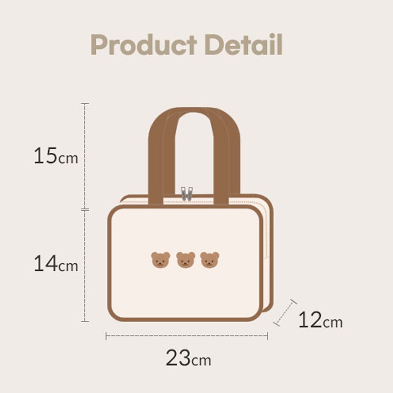 Túi giữ nhiệt thể thao thêu Chezbebe thêu gấu, thỏ, hổ - Kích thước 23*14*12cm