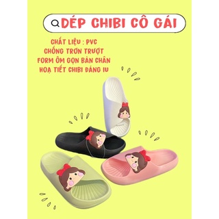 Dép bánh mì đế chaoss hình chibi cô gái