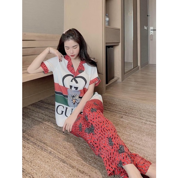 Đồ Bộ- Đồ Ngủ Pijama Gucci Đỏ