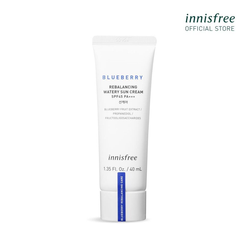 Kem chống nắng vật lý innisfree Blueberry Rebalancing Watery Sun Cream Spf45 Pa+++ 40ml