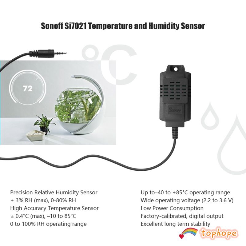 Công tắc cảm biến nhiệt độ độ ẩm chống thấm nước SI7021