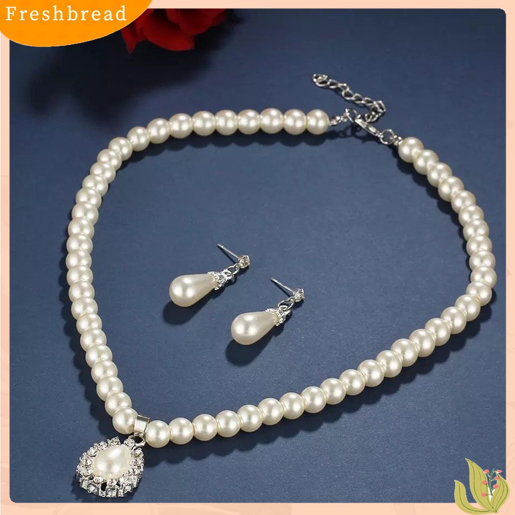 Bộ Đồ Thời Trang Thiết Kế Dễ Thương Cá Tính| Bộ Vòng cổ + Bông Tai Đính Ngọc Trai Nhân Tạo Hình Giọt Nước