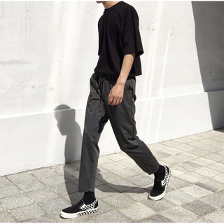 PANTS ROPE đen - quần dài kaki lưng thun vải dày khô CHUỘT TRẮNG