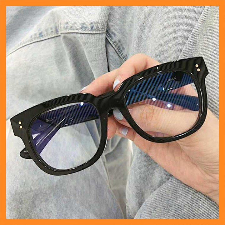 Kính V Nam Gọng To Mắt Kính Trắng Trong Giả Cận Kèm Hộp Đựng Khăn Lau | BigBuy360 - bigbuy360.vn