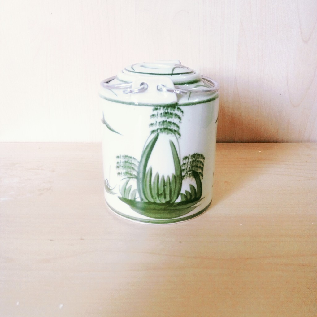 Gốm sứ Bát Tràng - Ấm pha trà xanh dung tích 0,5 lít màu xanh lá