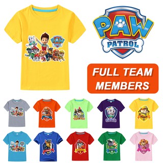 Áo thun 100% cotton tay ngắn in họa tiết chú chó cứu hộ hoạt hình Paw Patrol thời trang mùa hè đáng yêu cho bé