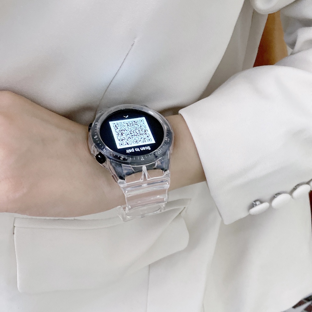 Ốp Silicone Trong Suốt + Dây Đeo Thay Thế Cho Đồng Hồ Thông Minh Huawei Watch GT2 46mm