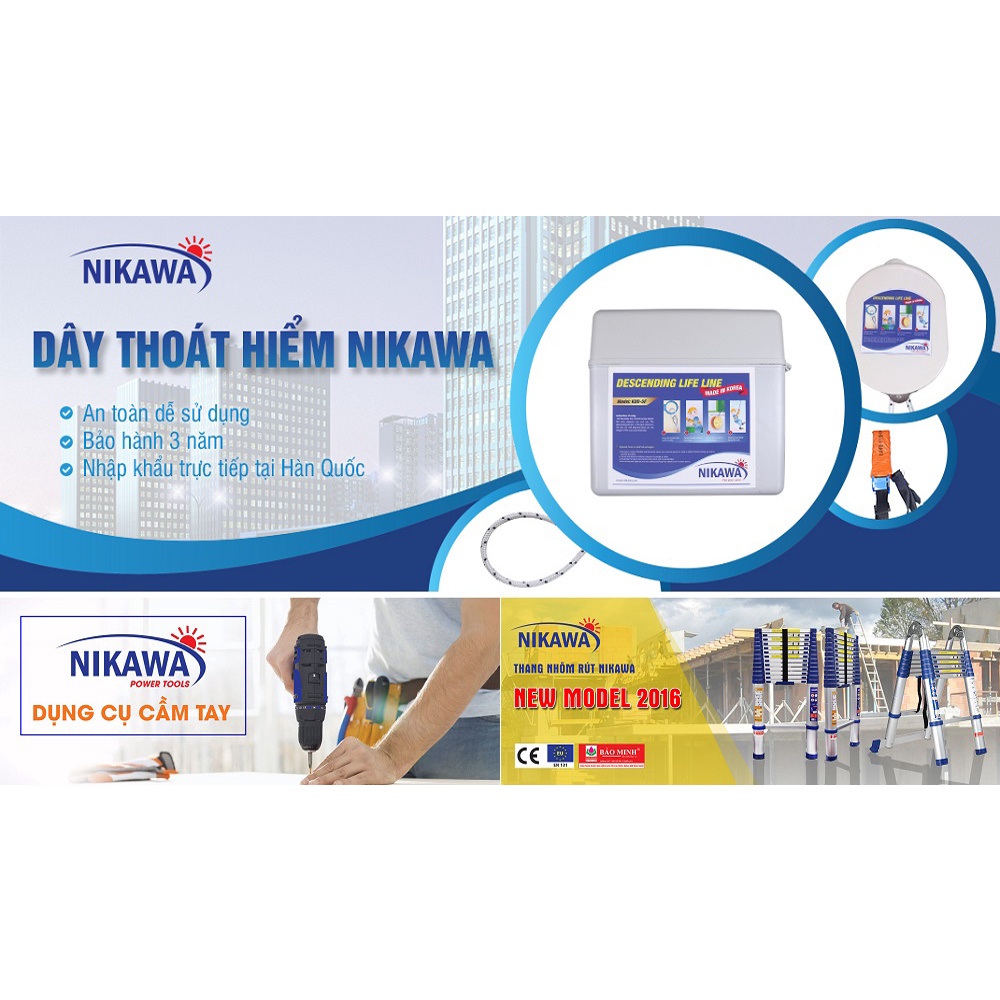 Bộ Dây Thoát Hiểm Tự Động NIKAWA KDD dùng cho nhà cao tầng chung cư - Có hỗ trợ lắp đặt tại HN, HCM