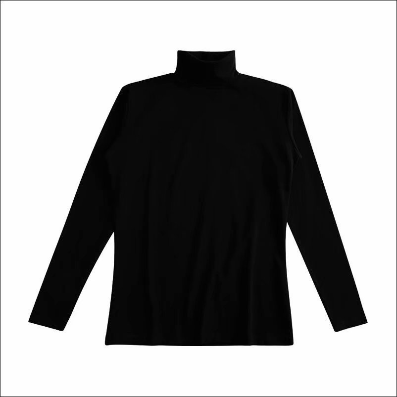 Áo thun tay dài cổ cao vải nhung mỏng co giãn tốt màu trơn phong cách thu đông trẻ trung dành cho cả nam và nữ M-5XL | BigBuy360 - bigbuy360.vn