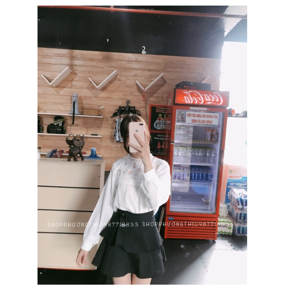 Áo babydoll cánh tiên cài tay 2 màu 278 FREESHIP Áo nữ xinh phong cách hàn quốc Zuca shop