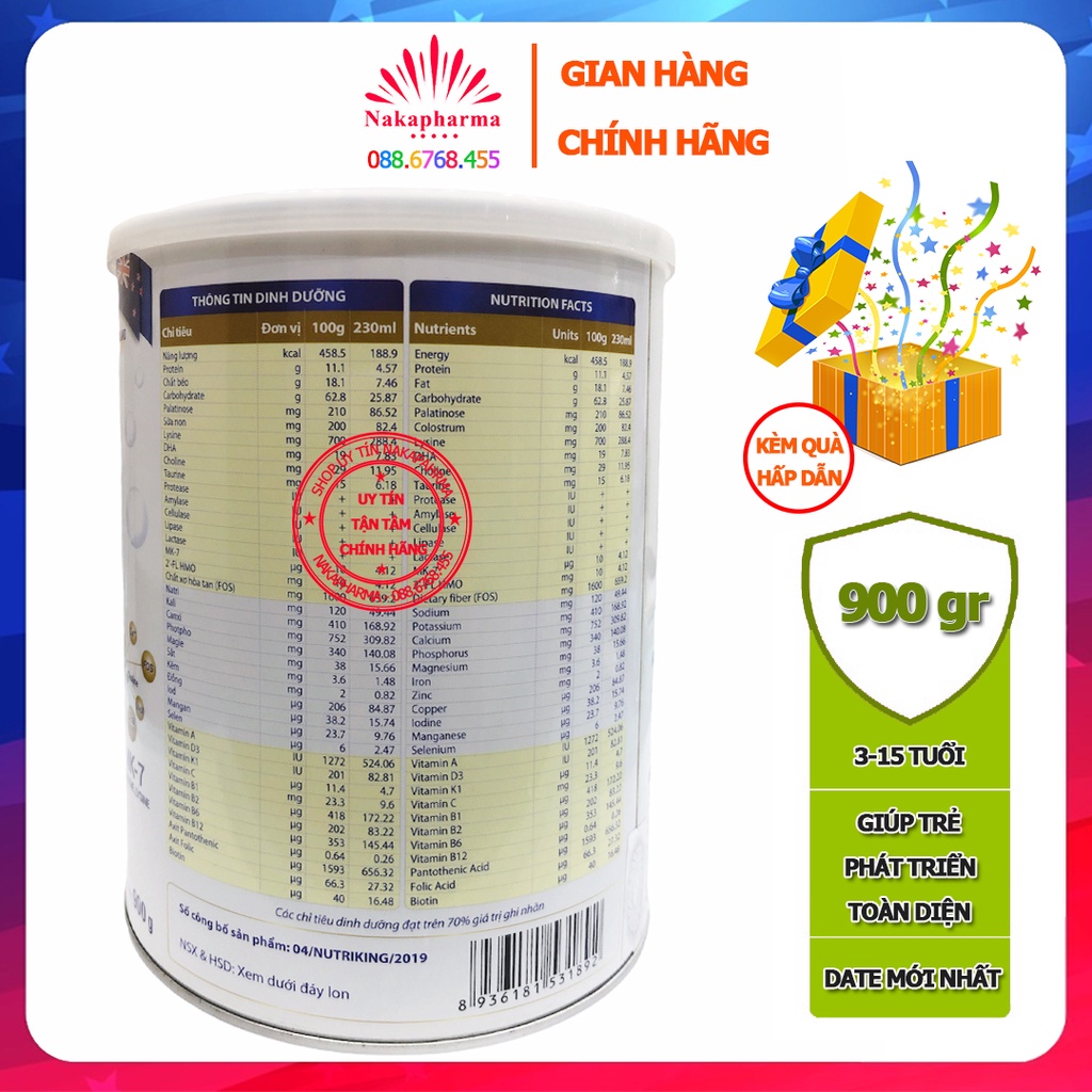 [KÈM QUÀ] Sữa bột Auramil Grow IQ số 3 – Lon 900gr và 400gr
