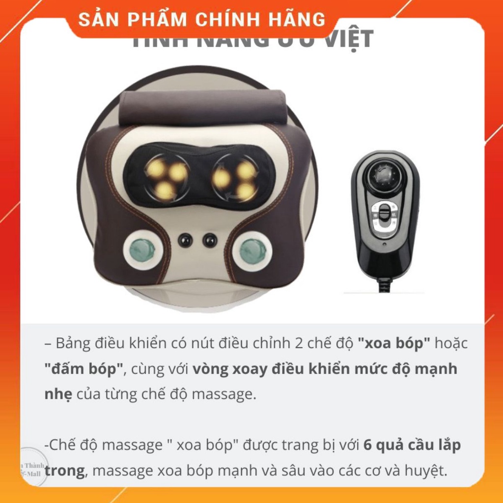 Gối đấm lưng,Gối massage lưng đa năng, máy đấm lưng xoa bóp lưng thư giãn cơ thể