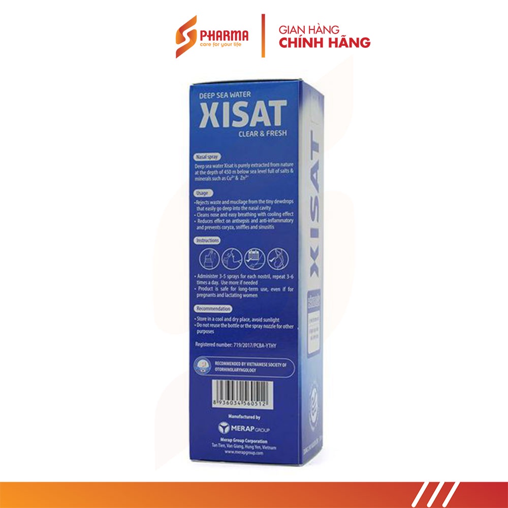 Nước Muối Biển Sâu Xịt Mũi XISAT Người Lớn 75ml – Chính hãng