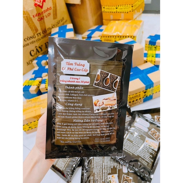 Sét tắm trắng cà phê cao cấp giúp dưỡng trắng da , sáng mịn da , cung cấp độ ẩm cho da