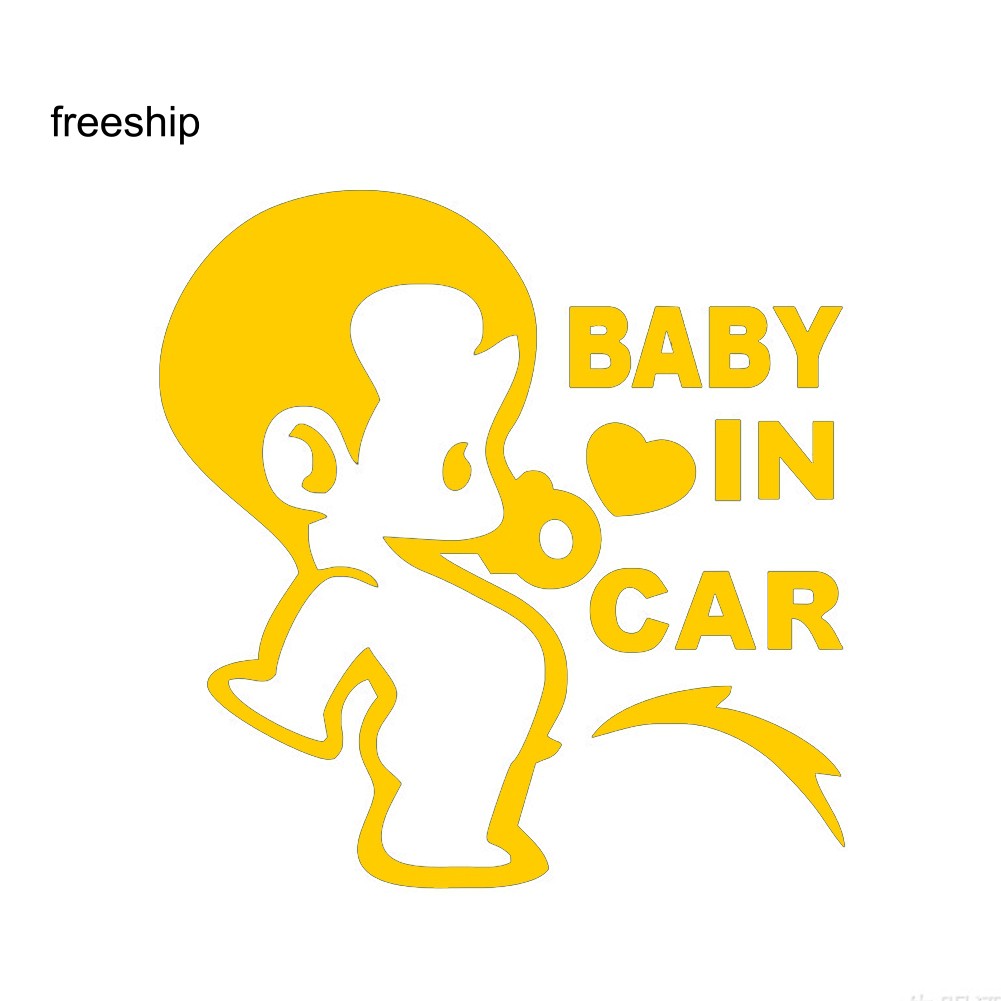 Miếng Decal Dán Trang Trí In " Baby In Car" Dành Cho Xe Hơi