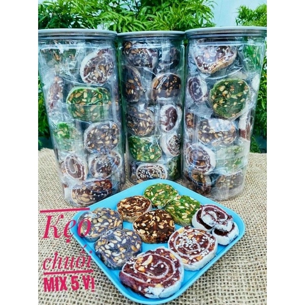 Kẹo Dừa Non Cuộn Bánh Tráng Mix 6 Vị Lon 400Gram[FREE SHIP]TỪ ĐƠN 50K, [Loại Đặc Biệt] Hàng ngon nhà làm