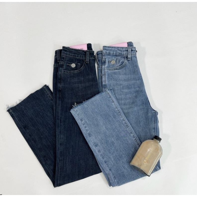 Jeans Ống Đứng Cạp Cao, Form Vừa- Hàng Quảng Châu Ulzzang  [ẢNH THẬT]