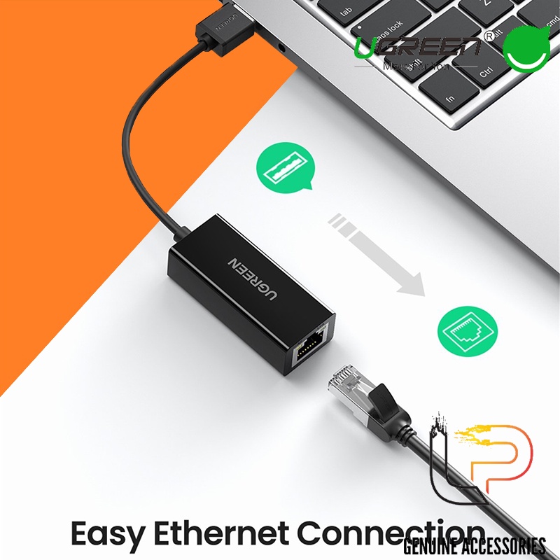 Cáp chuyển USB 2.0 to Lan Ugreen -  Adapter chuyển đổi USB 2.0 ra cổng mạng LAN RJ45 Ugreen 20253 - Ugreen 20254