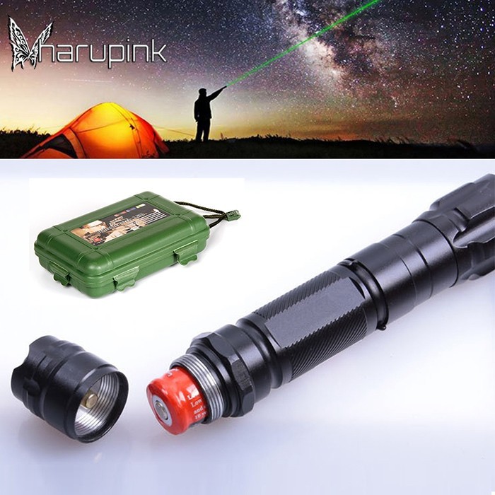 Đèn laser chiếu sáng hộp xanh lá thân đen chuyên dụng