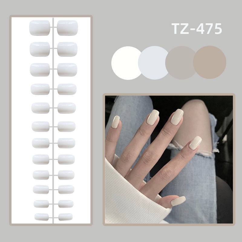 Set 24 móng tay giả đầu tròn màu sắc xinh xắn<br>