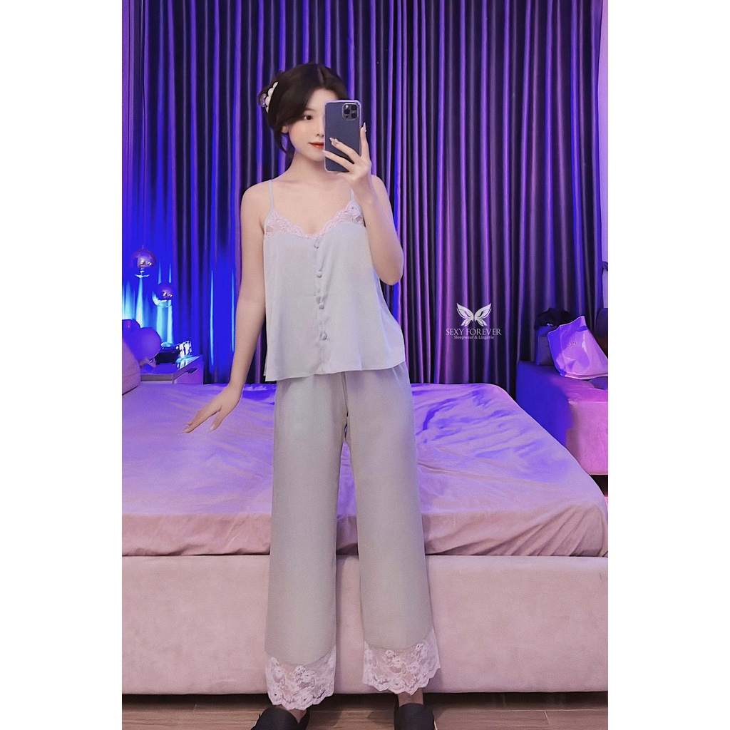 Sexy Forever Đồ Bộ Ngủ quần dài phối ren Camellie