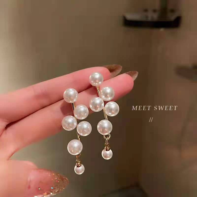 Bông Tai Mạ Bạc 925 Đính Ngọc Trai Đơn Giản Thời Trang Cho Nữ