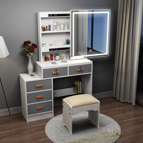 💥Ảnh thật💥 Bàn trang điểm kèm ghế gương LED, bàn phấn đèn Led DH-BGK2054 | BigBuy360 - bigbuy360.vn