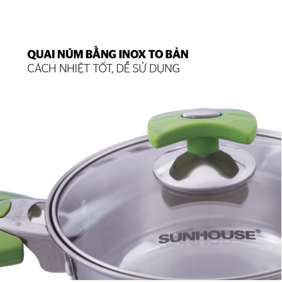 Bộ nồi inox 3 đáy SUNHOUSE SH336