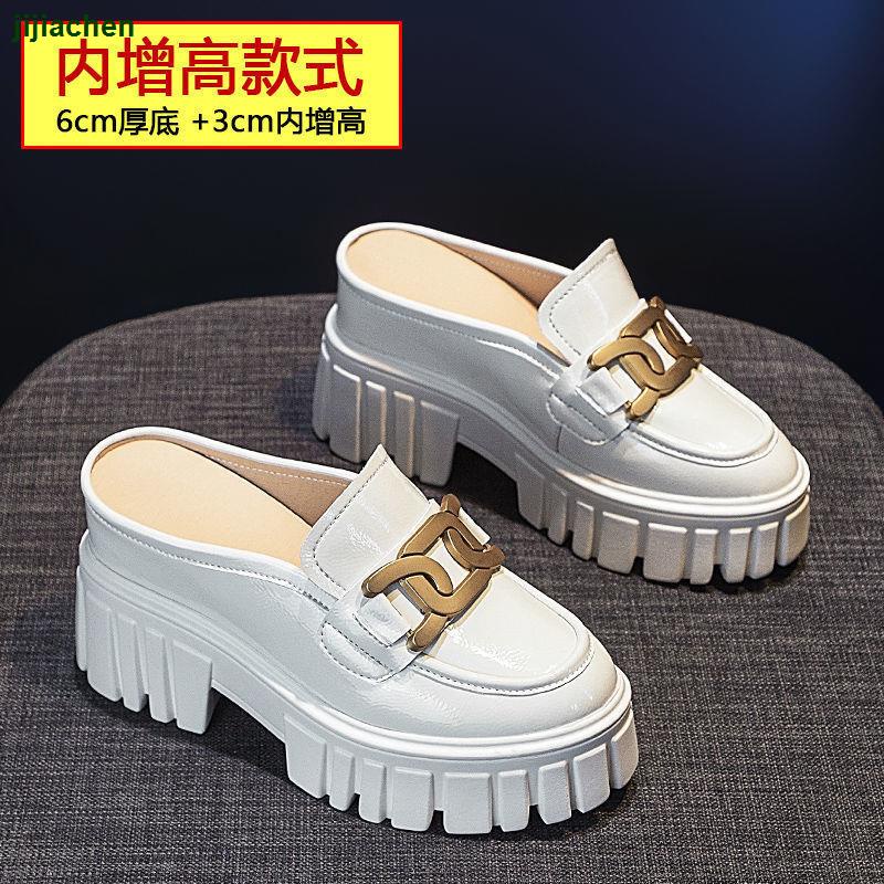 Dép Da Bóng Bít Mũi Đế Dày Thời Trang Mùa Hè 2021 Cho Nữ