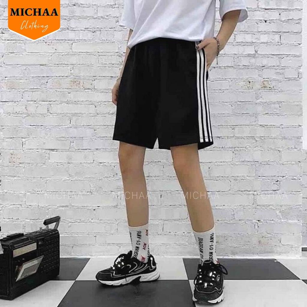 Quần Short 3 SỌC Nam Nữ Chất Nỉ Basic Thời Trang Ullzzang Form Rộng Unisex - MICHAA