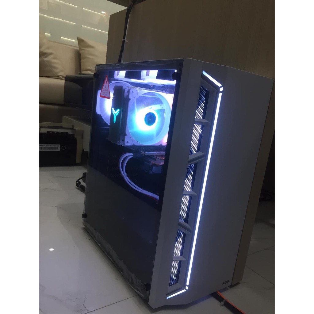 VỎ CASE GAMING Kính cường lực kèm dải led