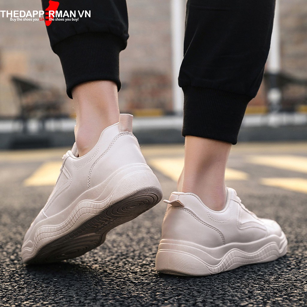 Giày nam thể thao sneaker THEDAPPERMAN CS02 chất liệu da, đế cao su nhiệt dẻo, êm chân, chống trơn trượt, màu kem