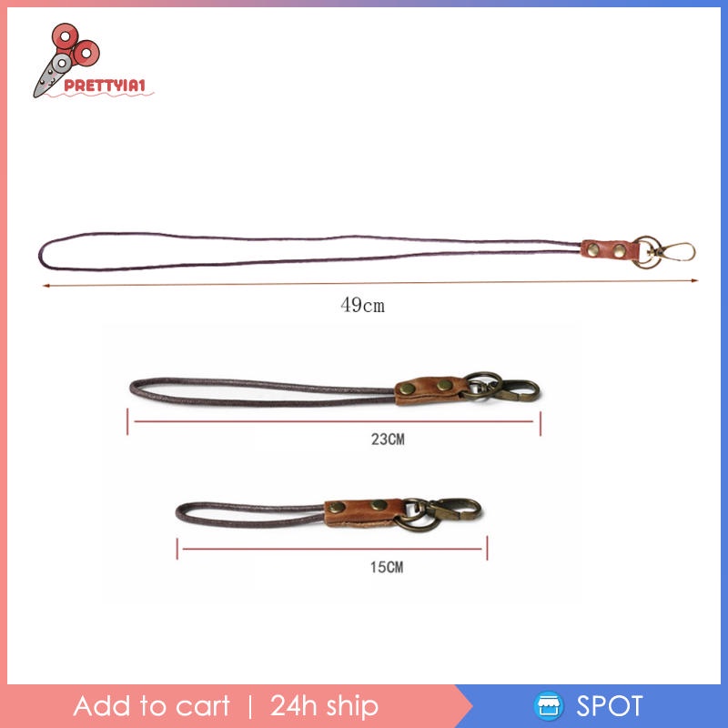 [Prettyia1] Dây Da Đeo Cổ Điển Đeo Thẻ ID Chìa Khóa Điện Thoại 23cm