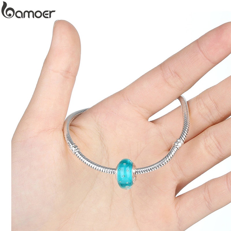 Hạt xỏ BAMOER bằng bạc thời trang để làm trang sức thủ công DIY