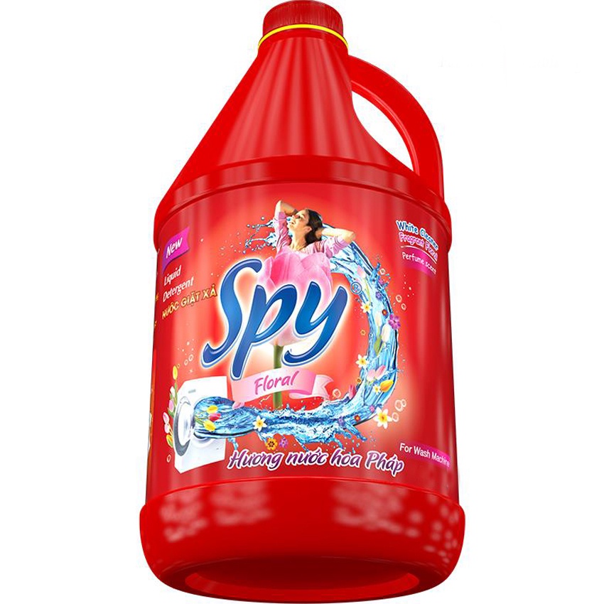 Nước giặt, Nước giặt xả SPY đỏ, cửa ngang 4500ml, lưu giữ hương thơm trong 5 ngày, diệt 99% vi khuẩn SP000083