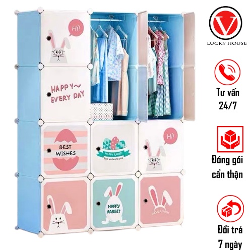 Tủ quần áo size lớn dạng lắp ghép đa năng V LUCKY HOUSE VLK41