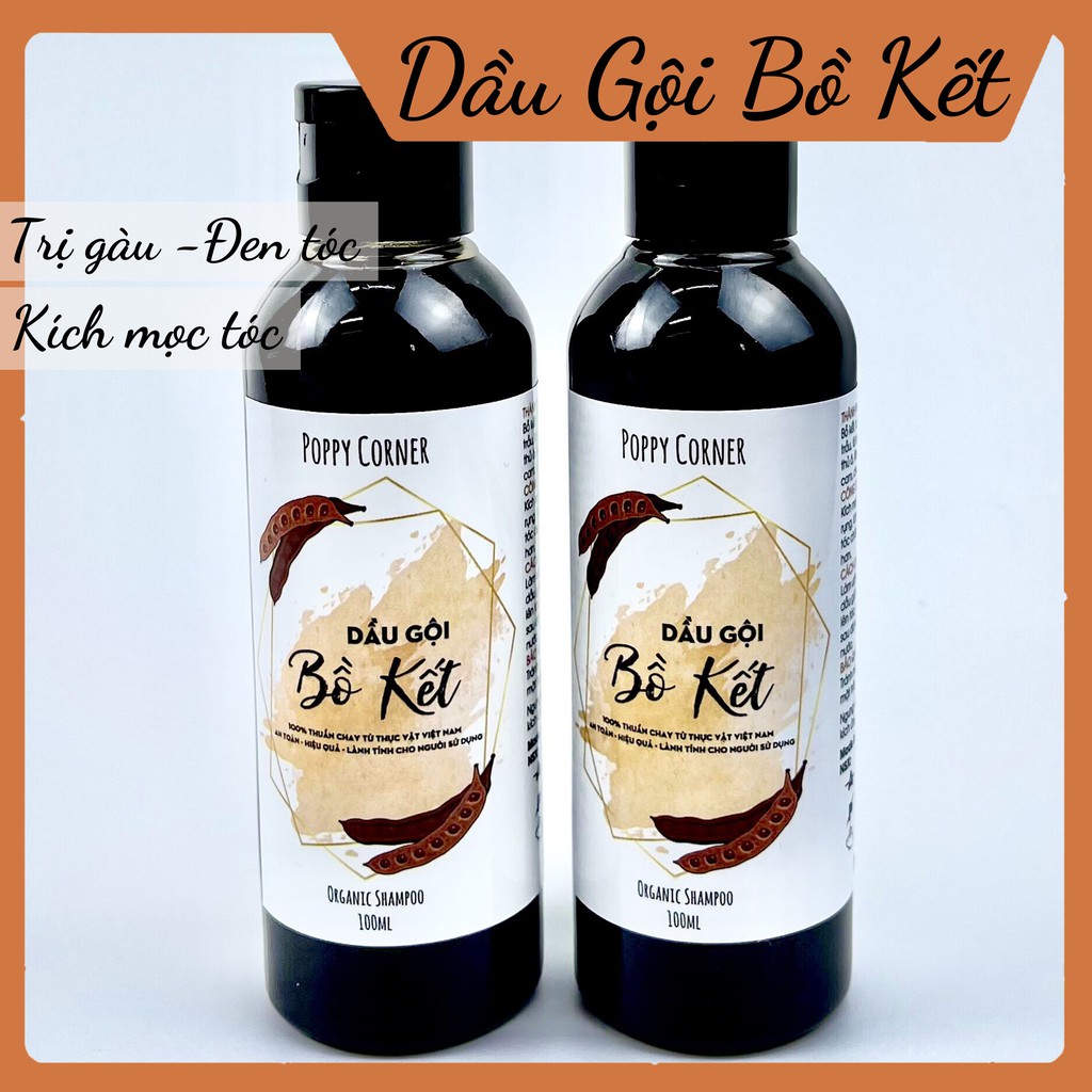 Dầu Gội Bồ Kết Cô Đặc ‍♀️Dầu Gội Thảo Dược Sạch Gàu Giúp Kích Mọc Tóc &amp; Giảm Rụng Tóc, Giúp Tóc Óng Mượt Mềm Mại 100ml