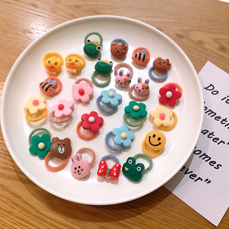 [Bộ 10] Dây Buộc Tóc Dây Cột Tóc Hoạt Hình Dễ Thương Phụ Kiện Thời Trang Cho Bé AB006