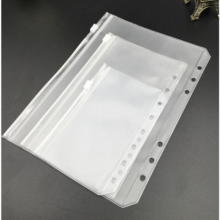 Bìa sổ còng binder SOLANO sổ còng size A5 A6 trong suốt 6 lỗ phụ kiện chia giấy, túi đựng tiện dụng SN-001342