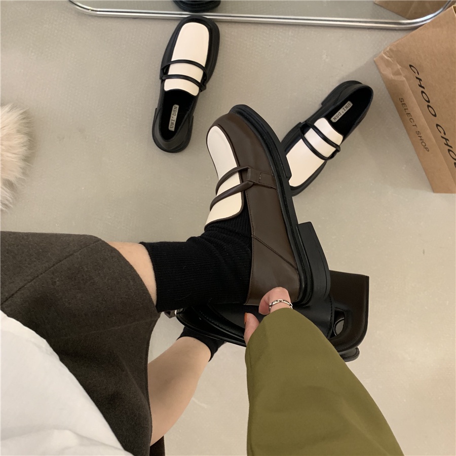 Lun Giày Lười Tăng Chiều Cao Bằng Da Mùa Hè 2021 Phong Cách Mới Cho Nữ