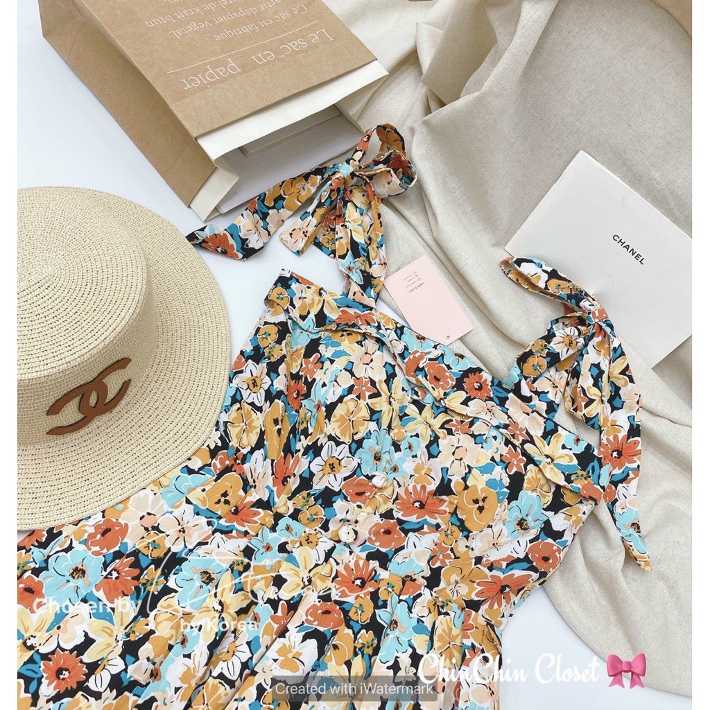 VN113 - VÁY XÒE 2 DÂY HOA XINH HÀNG TK NỮ | BigBuy360 - bigbuy360.vn