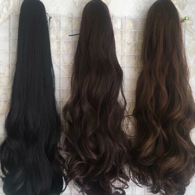 Tóc giả ngoặm &lt;3FREESHIP&lt;3 TÓC GIẢ NGOẶM XOĂN DỢN DÀI 60CM n49