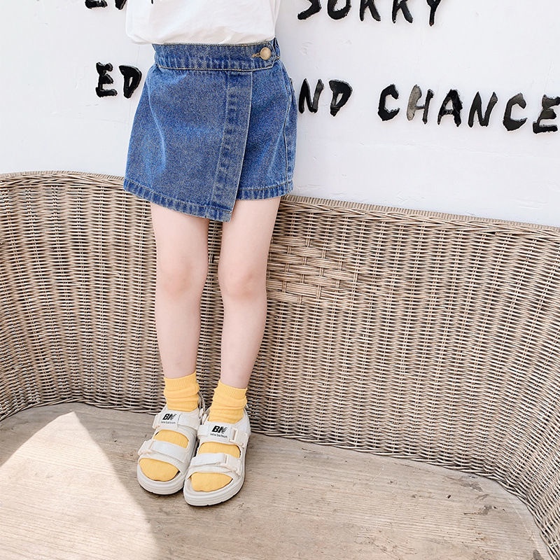 Quần Short Denim Mỏng Thời Trang Mùa Hè Hàn Quốc Dành Cho Bé Gái