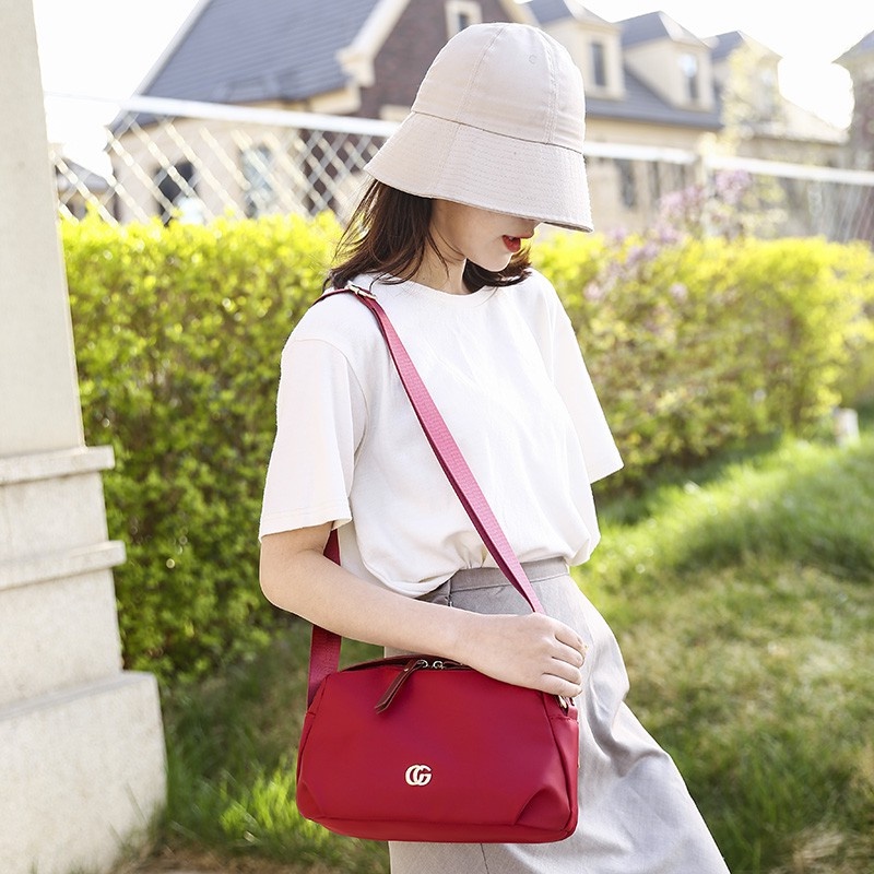 Túi xách nữ Túi đeo chéo vai màu đen/hồng chống nước phong cách Hàn Quốc cho nữ-74