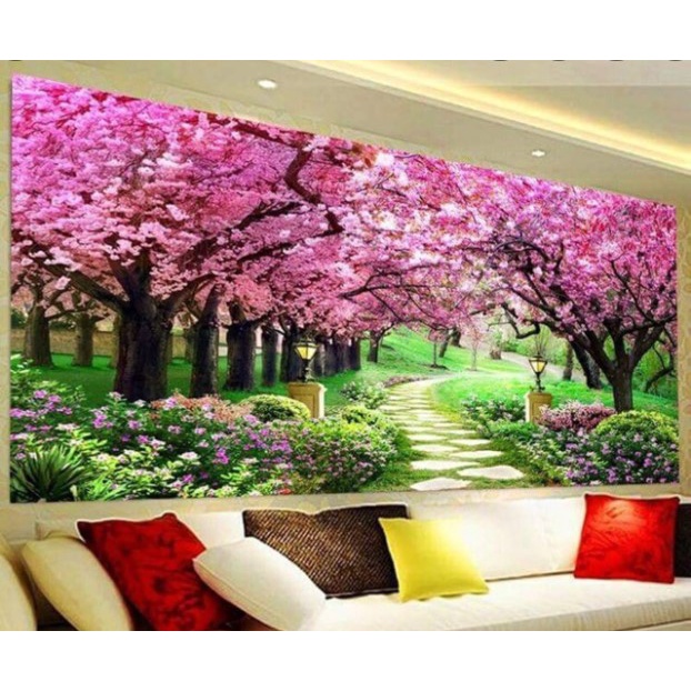 TRANH THÊU ( 3D)  CON ĐƯỜNG TÌNH YÊU LV3005 (100*55)  LV300 (132*62)