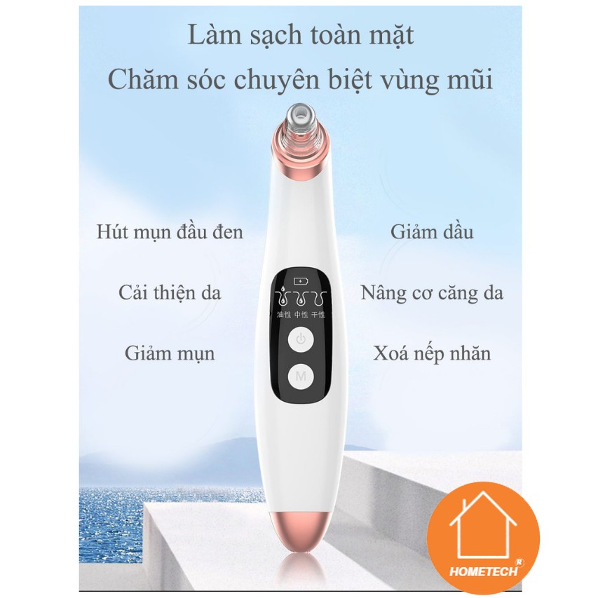 Máy Hút Mụn Cầm Tay Cao Cấp Có 6 Đầu Thay Tùy Chỉnh Cân Tất Cả Các Loại Mụn Hỗ Trợ Sạc Pin Siêu Tiện Dụng