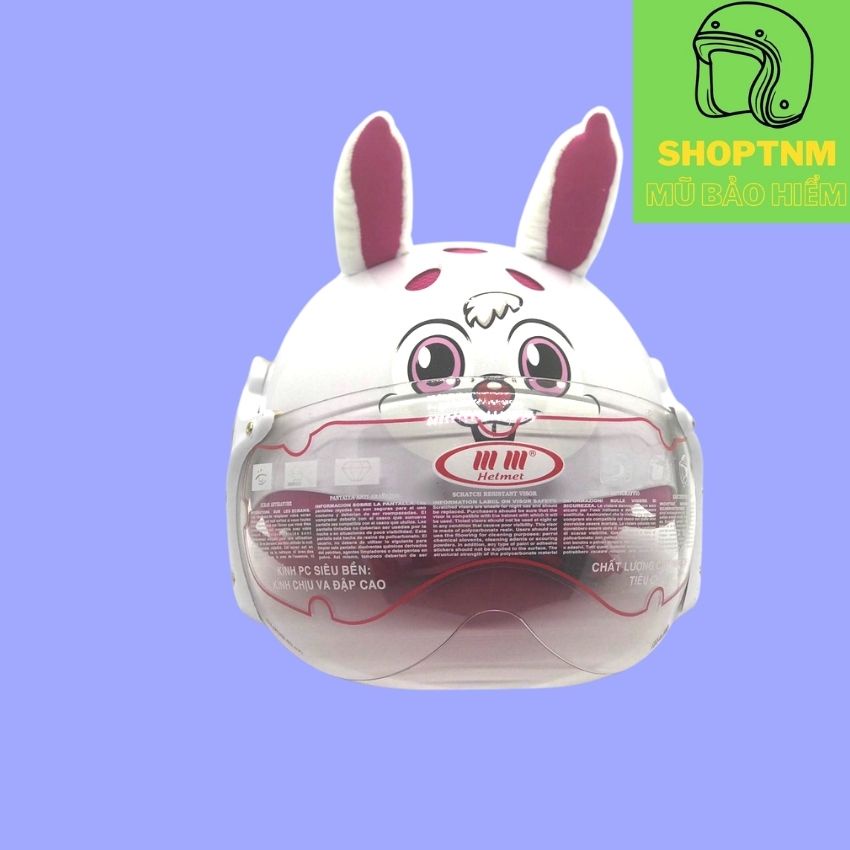 Nón bảo hiểm cho bé Hình THỎ cho trẻ em 3-6t, Mũ bảo hiểm cho bé đẹp và trẻ em dễ thương, cho bé trai và gái