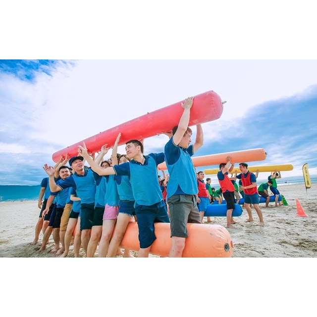 Áo lưới chơi team building, áo màu chia đội để phân biệt nhận diện đội hình