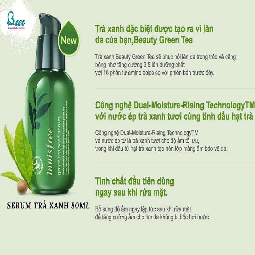 Tinh chất cấp ẩm dưỡng da trà xanh Innisfree Green Tea Seed Serum sample